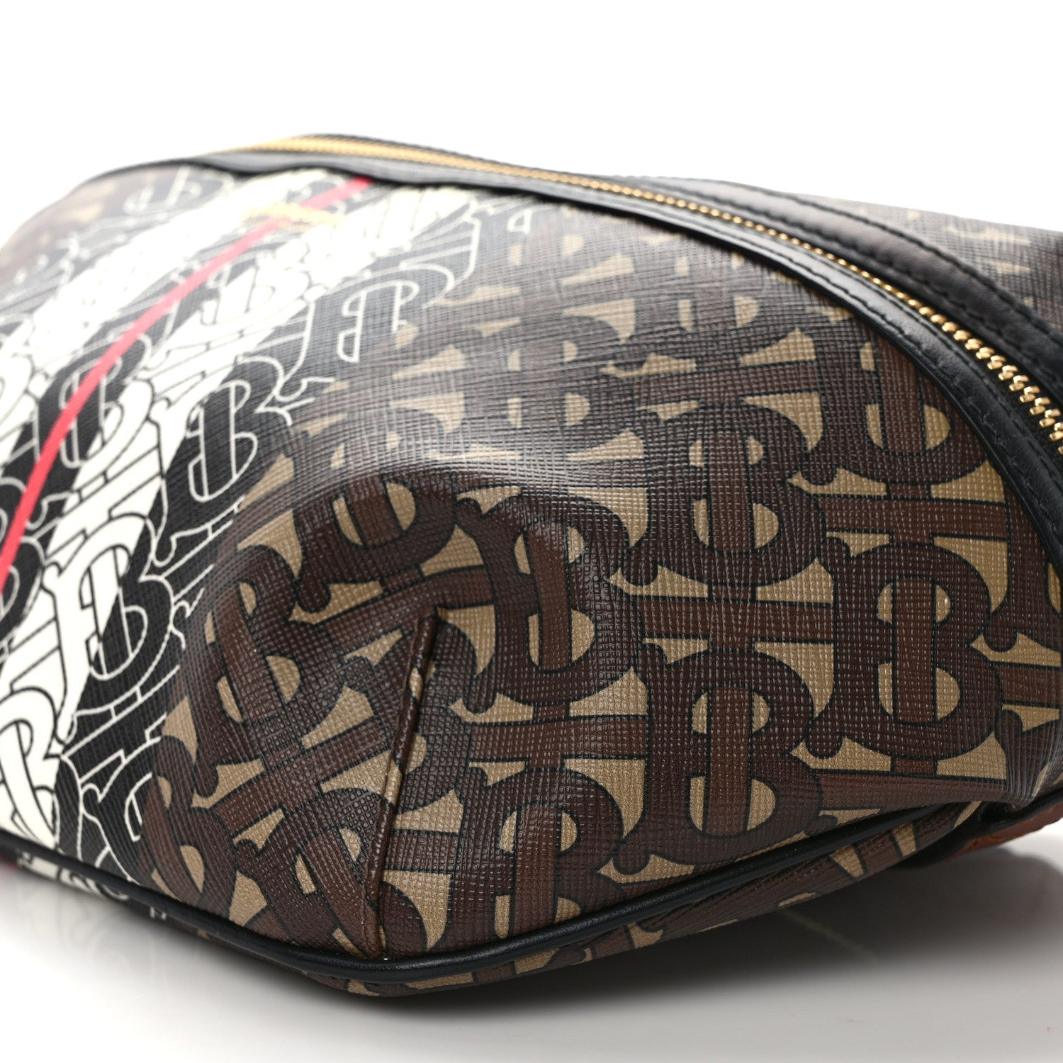 Burberry E-Canvas Monogram Stripe Medium Sonny Bum Bag Bridle Brown 8 of 8