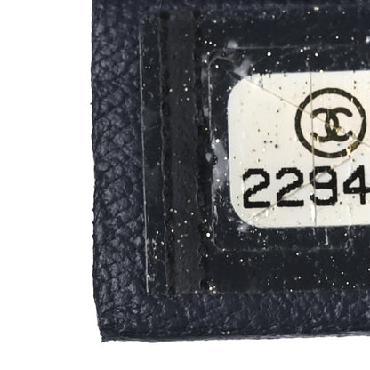 Chanel Lambskin Quilted Large Cosmetic Case Navy 6 of 8