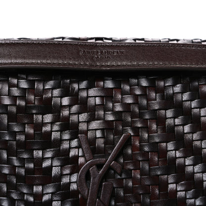 Saint Laurent Calfskin Woven Monogram Medium Niki Chain Satchel Burnt Brown 8 of 10