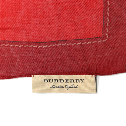 Burberry Modal Cashmere Haymarket Check Color Border Scarf Red 3 of 5