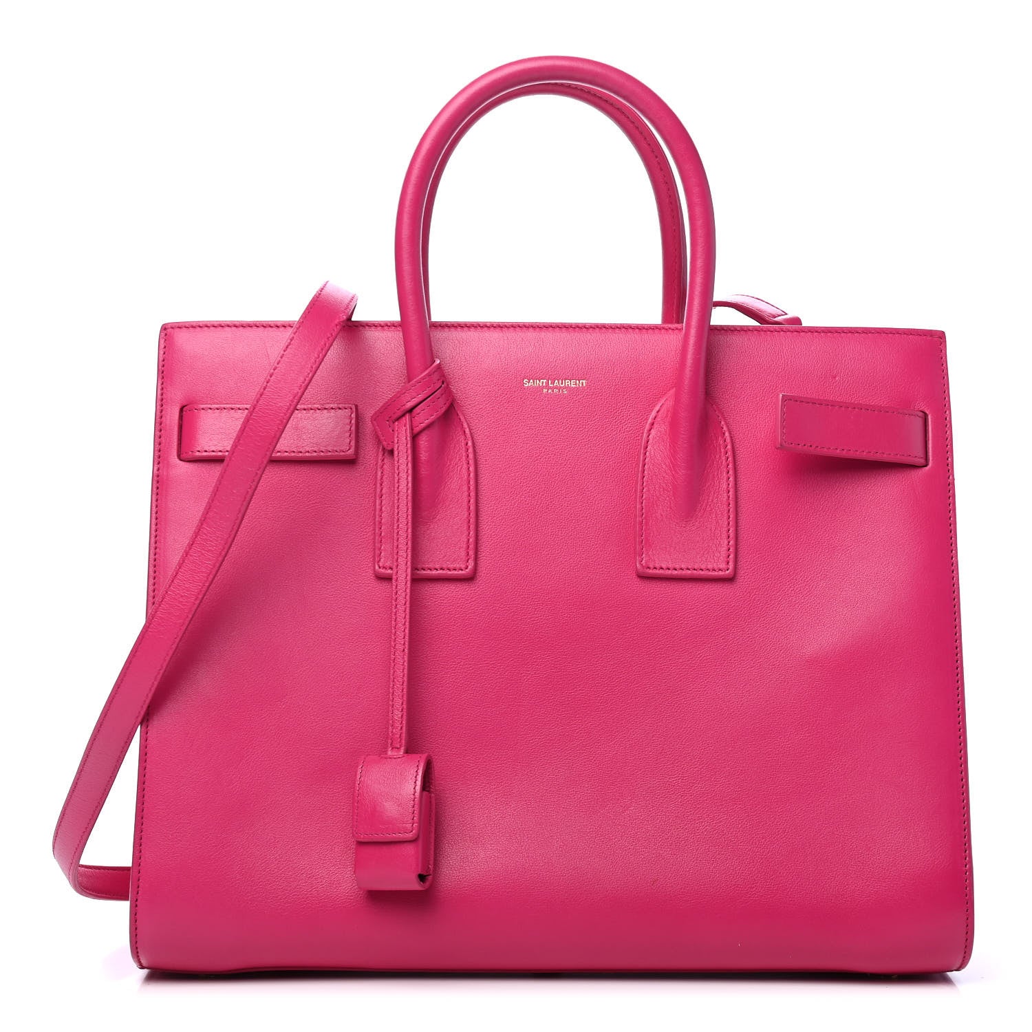 Saint Laurent Calfskin Small Sac De Jour Lipstick Fuchsia 1 of 6