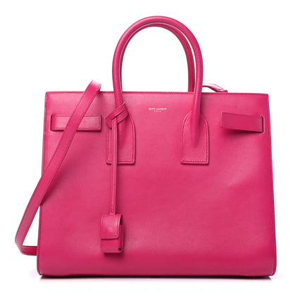 Saint Laurent Calfskin Small Sac De Jour Lipstick Fuchsia 1 of 6