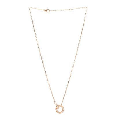Cartier 18K Pink Gold Diamond Interlocking LOVE Paved Necklace 3 of 6