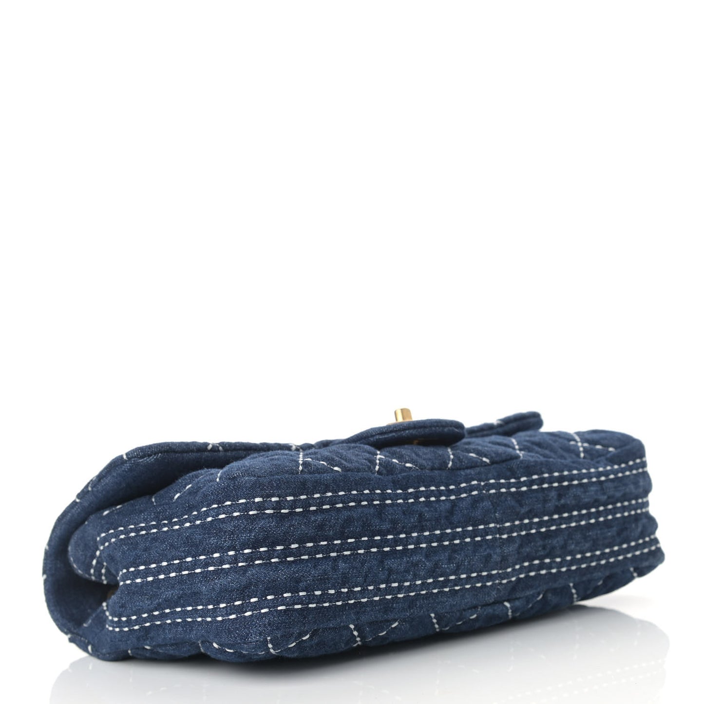 Denim Quilted Medium Denim Trip Single Flap Blue
