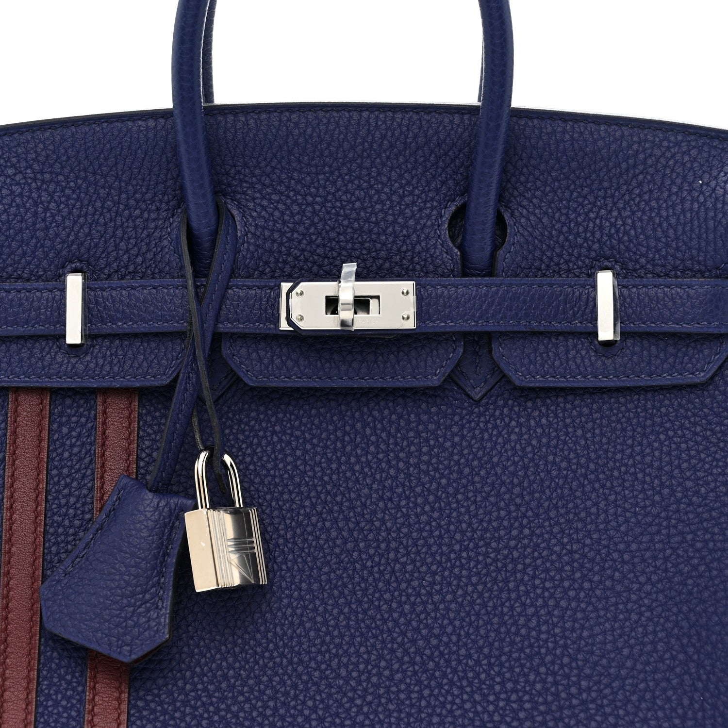 Hermes Togo Swift Officier Birkin 25 Bleu Encre Bordeaux 8 of 10