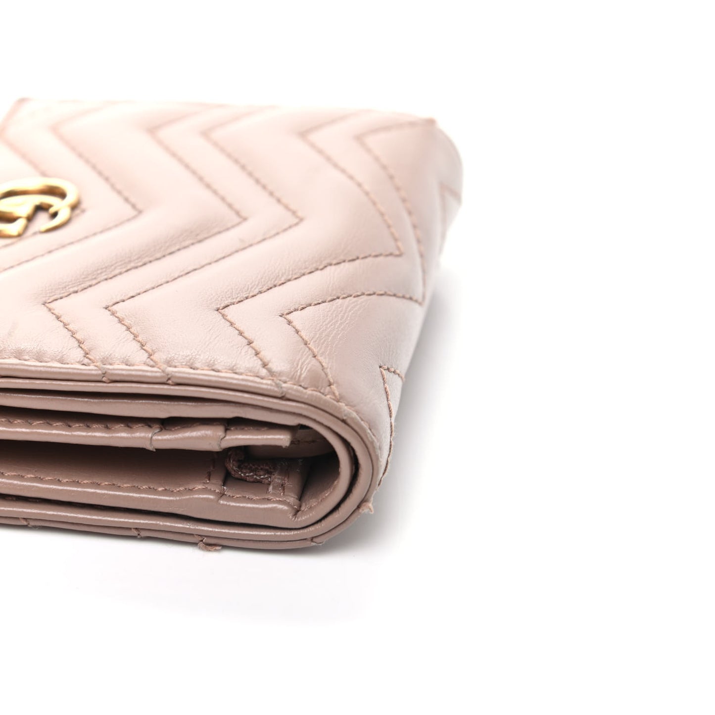 Calfskin Matelasse GG Marmont Card Case Wallet Porcelain Rose