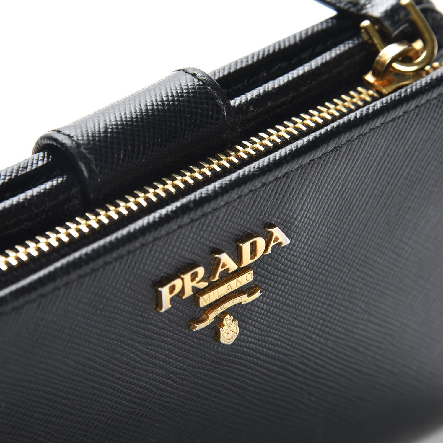 Prada Saffiano Compact Wallet Nero Black 9 of 9