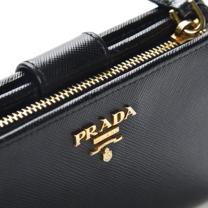 Prada Saffiano Compact Wallet Nero Black 9 of 9