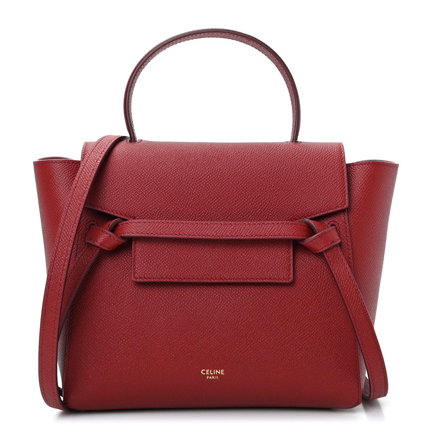 Grained Calfskin Nano Belt Bag Ruby