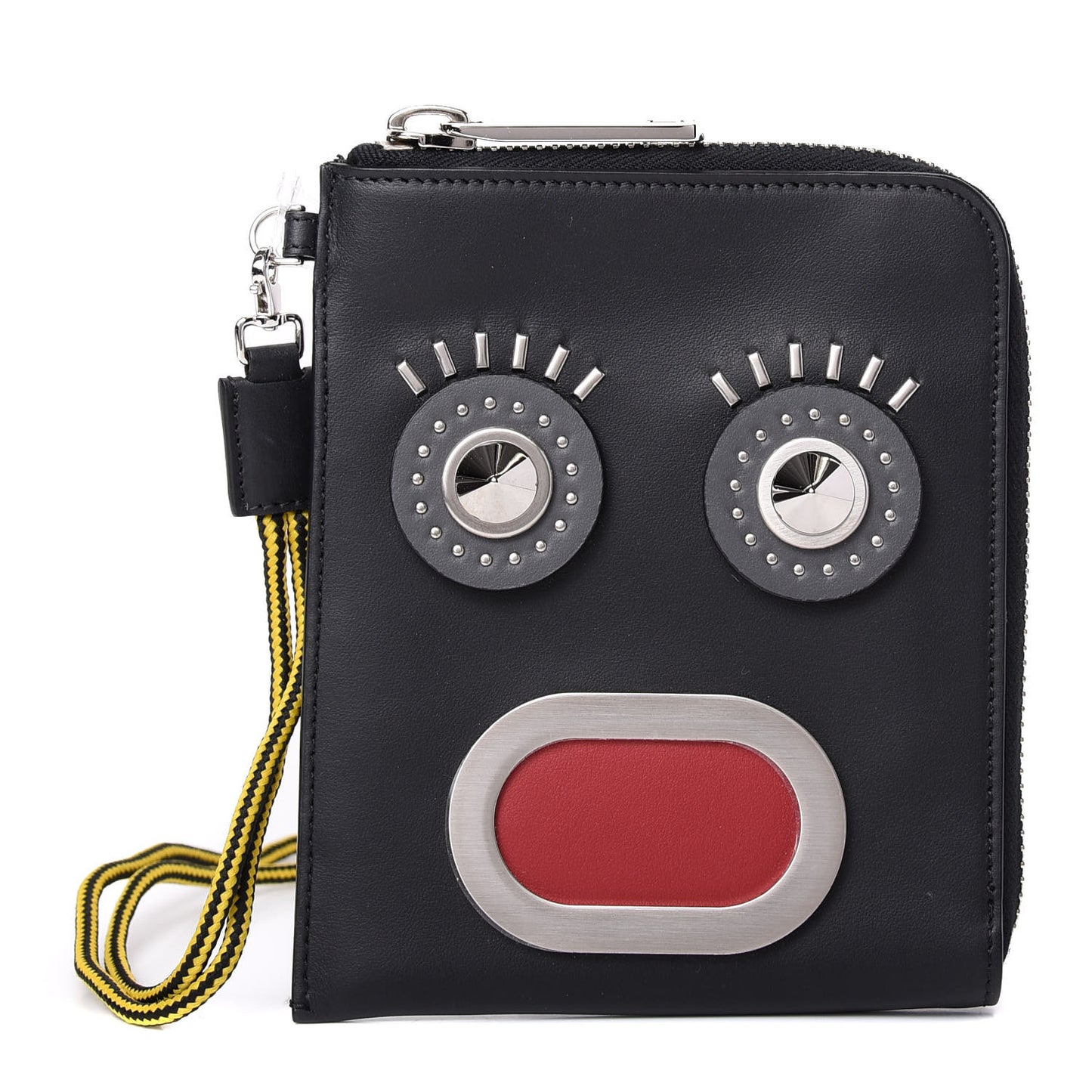 Vitello Faces Passport Holder Pouch Black Palladio Multicolor