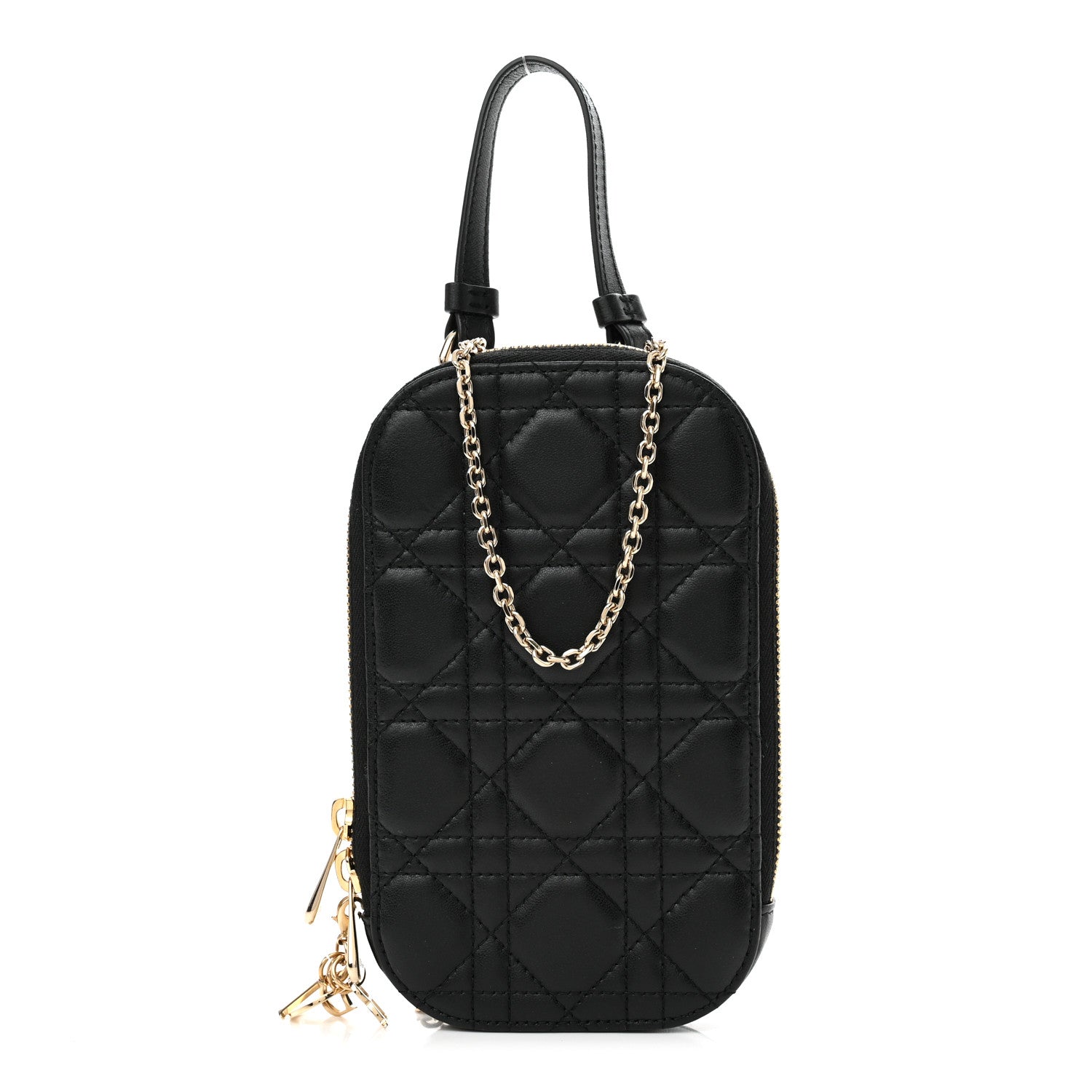 Christian Dior Lambskin Cannage Lady Dior Phone Holder Black 1 of 10