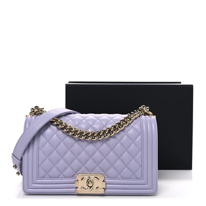 Chanel Caviar Quilted Medium Boy Flap Light Purple 12 of 12