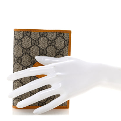 Gucci GG Supreme Monogram Textured Calfskin Retro Interlocking G Passport Case Beige Yellow 2 of 8