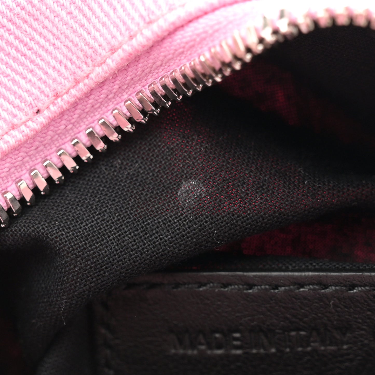 Washed Frayed Denim Crystal Le Cagole Shoulder Bag XS Denim Pink