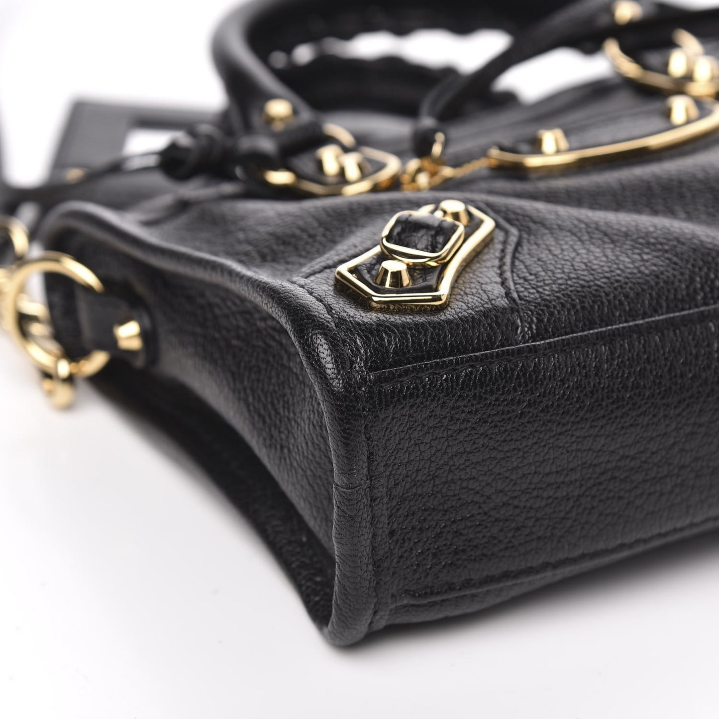 Chevre Gold Metallic Edge Hardware Nano City Black
