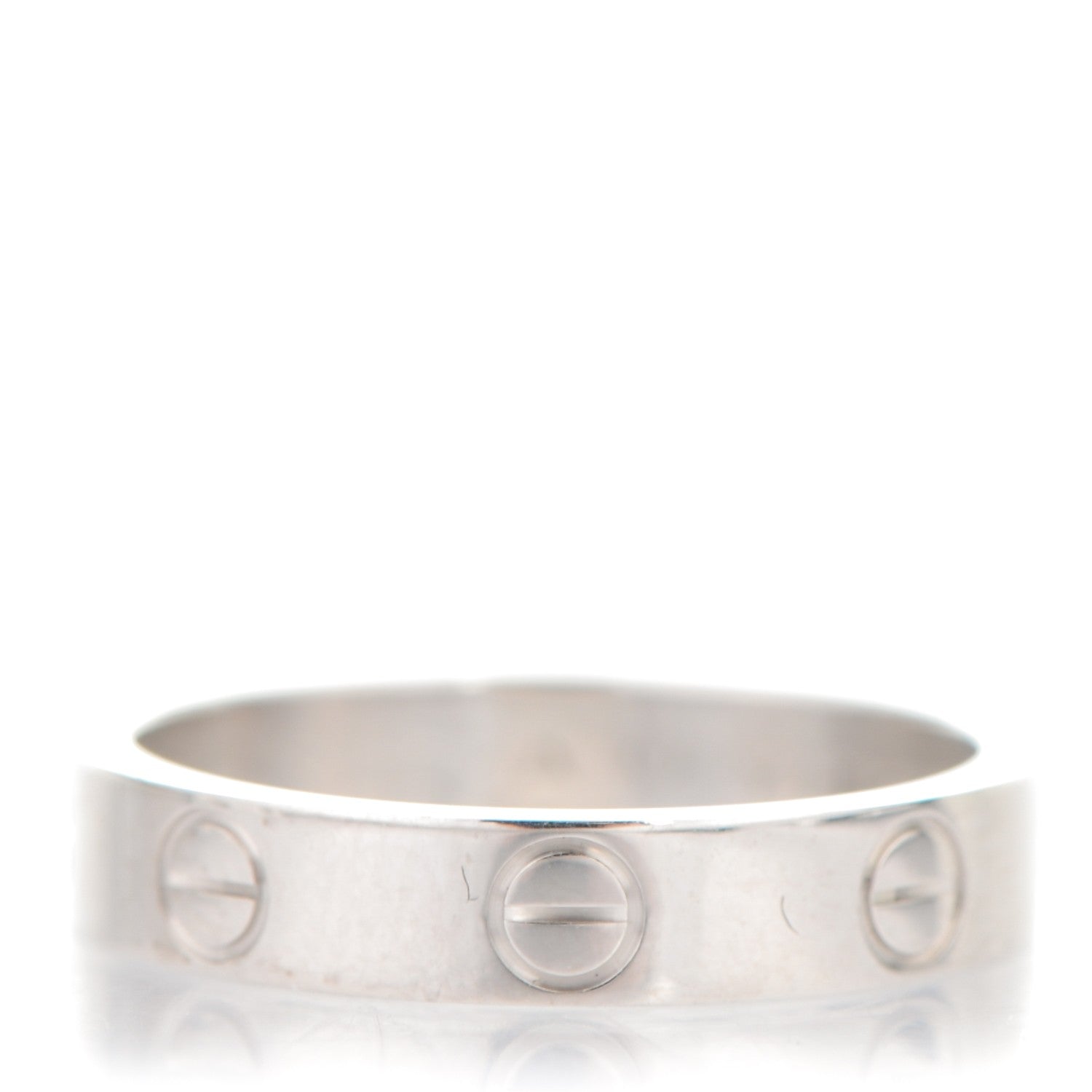 Cartier 18K White Gold 4mm LOVE Wedding Band Ring 51 5.75 1 of 6