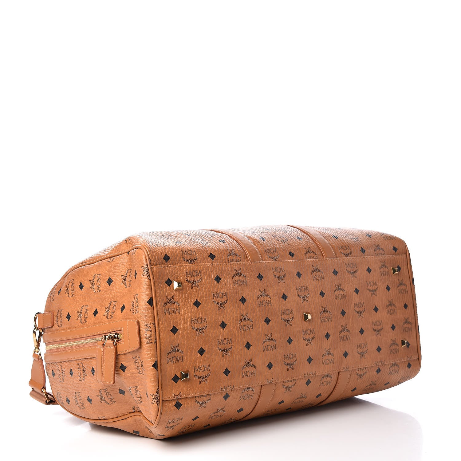 MCM Visetos Large Traveler Weekender Bag Cognac 4 of 12