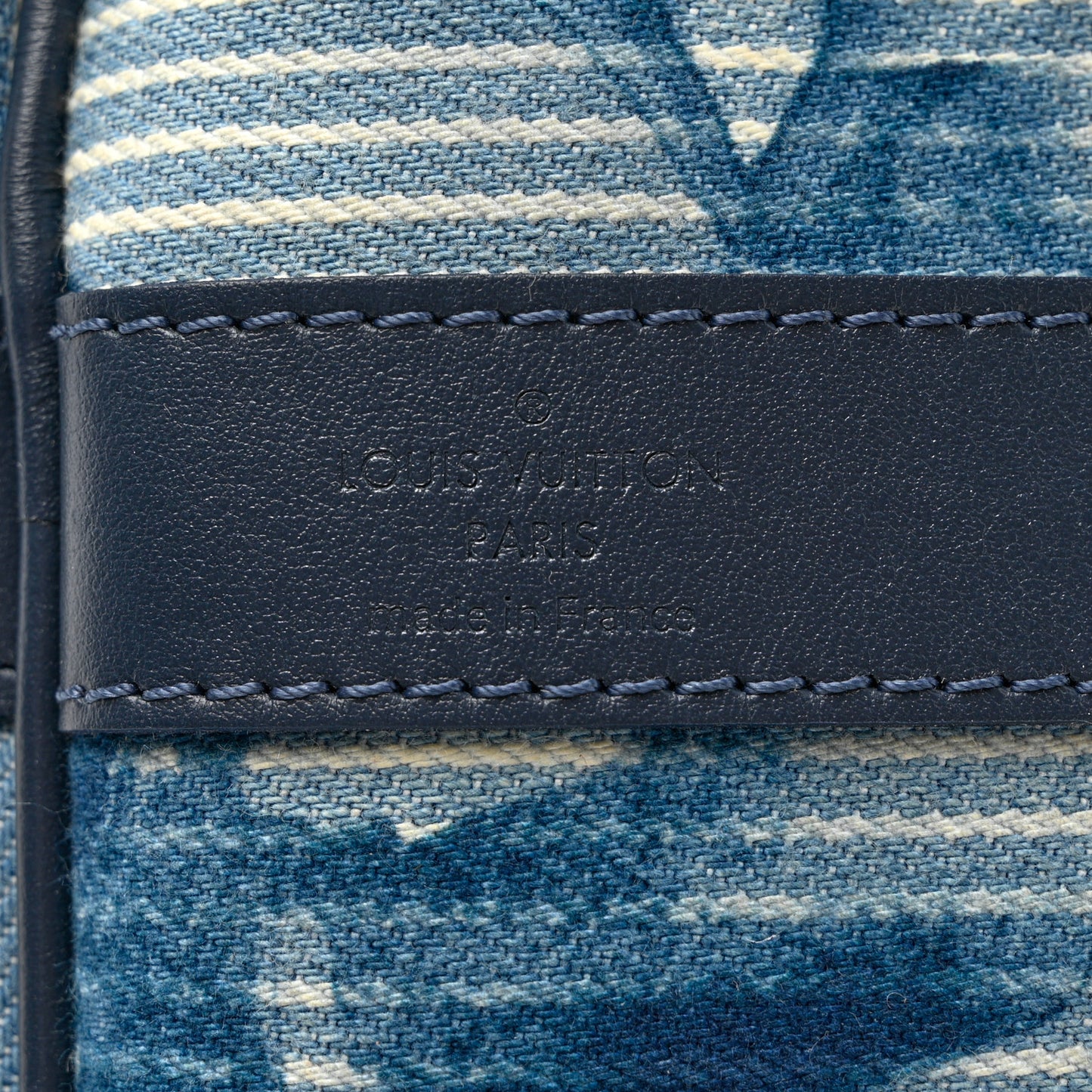 Monogram Watercolor Keepall Bandouliere 50 Hickory Stripes Denim
