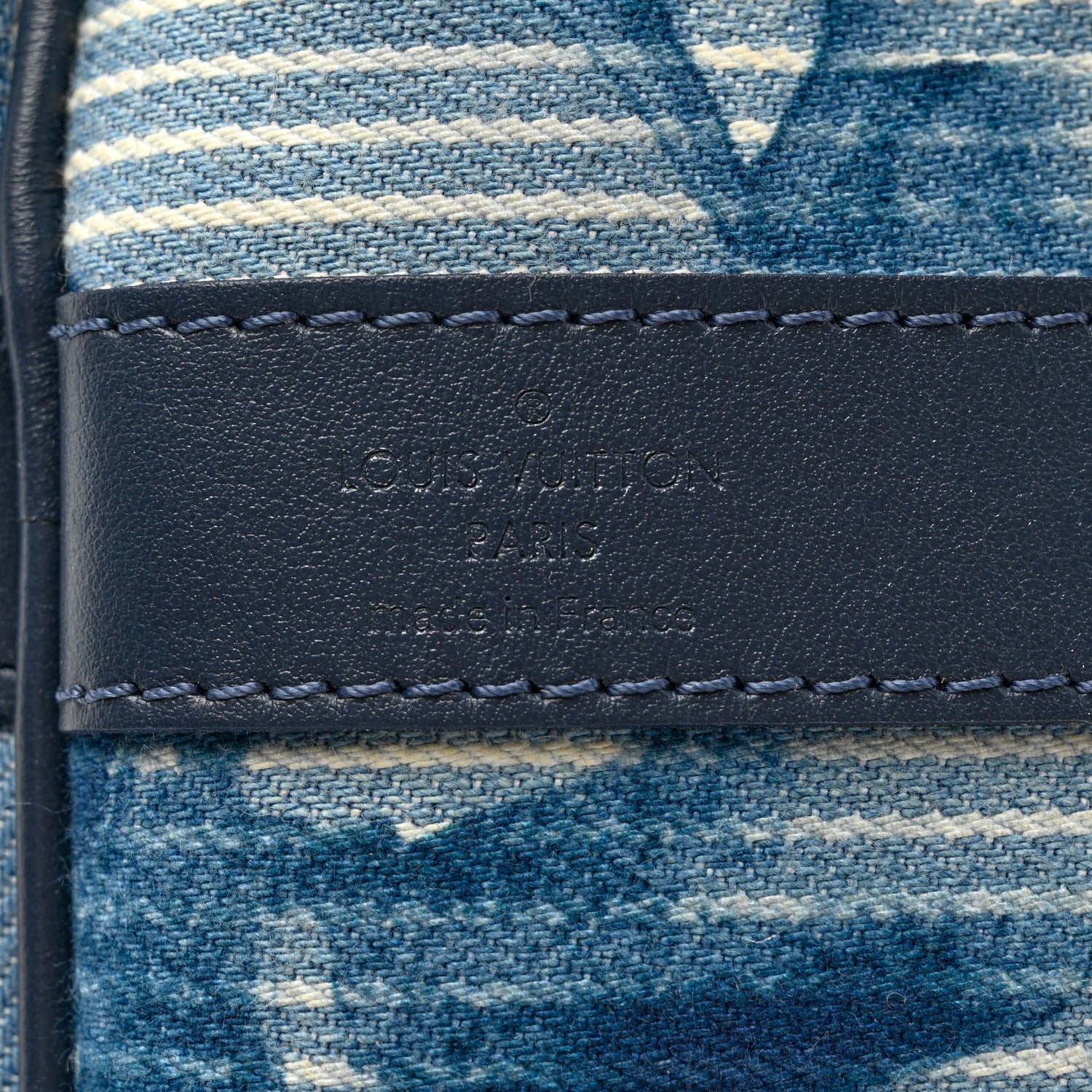 Louis Vuitton Monogram Watercolor Keepall Bandouliere 50 Hickory Stripes Denim 5 of 10