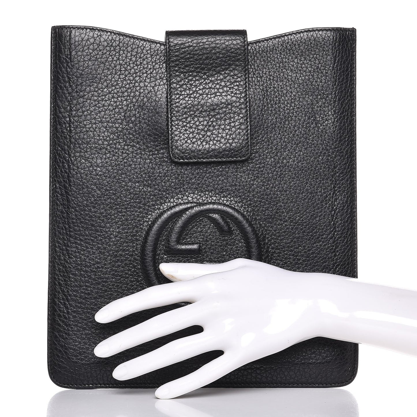 Pebbled Calfskin Soho iPad Case Black
