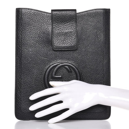 Gucci Pebbled Calfskin Soho iPad Case Black 2 of 6
