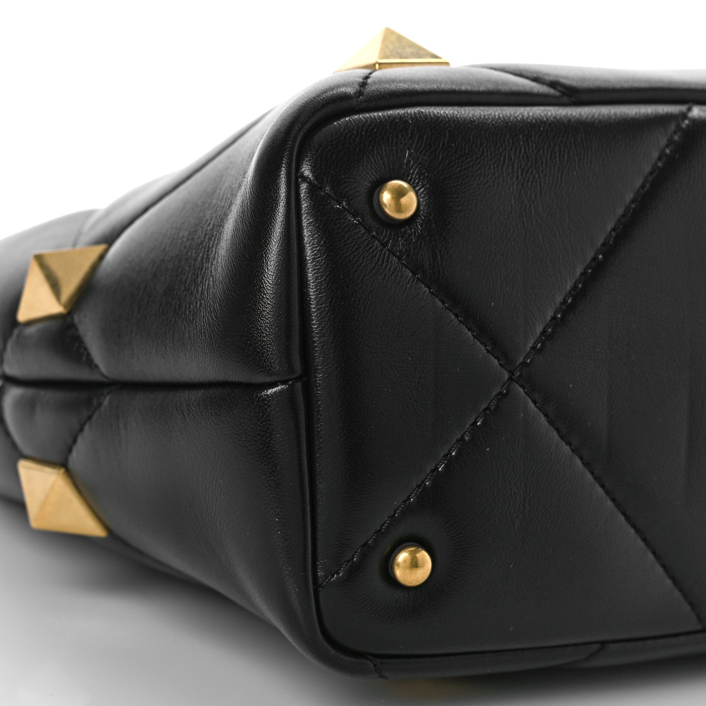Nappa Small Roman Stud The Handle Bag Black