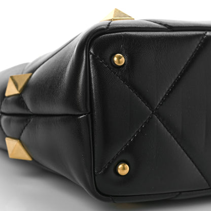 Valentino Garavani Nappa Small Roman Stud The Handle Bag Black 7 of 8