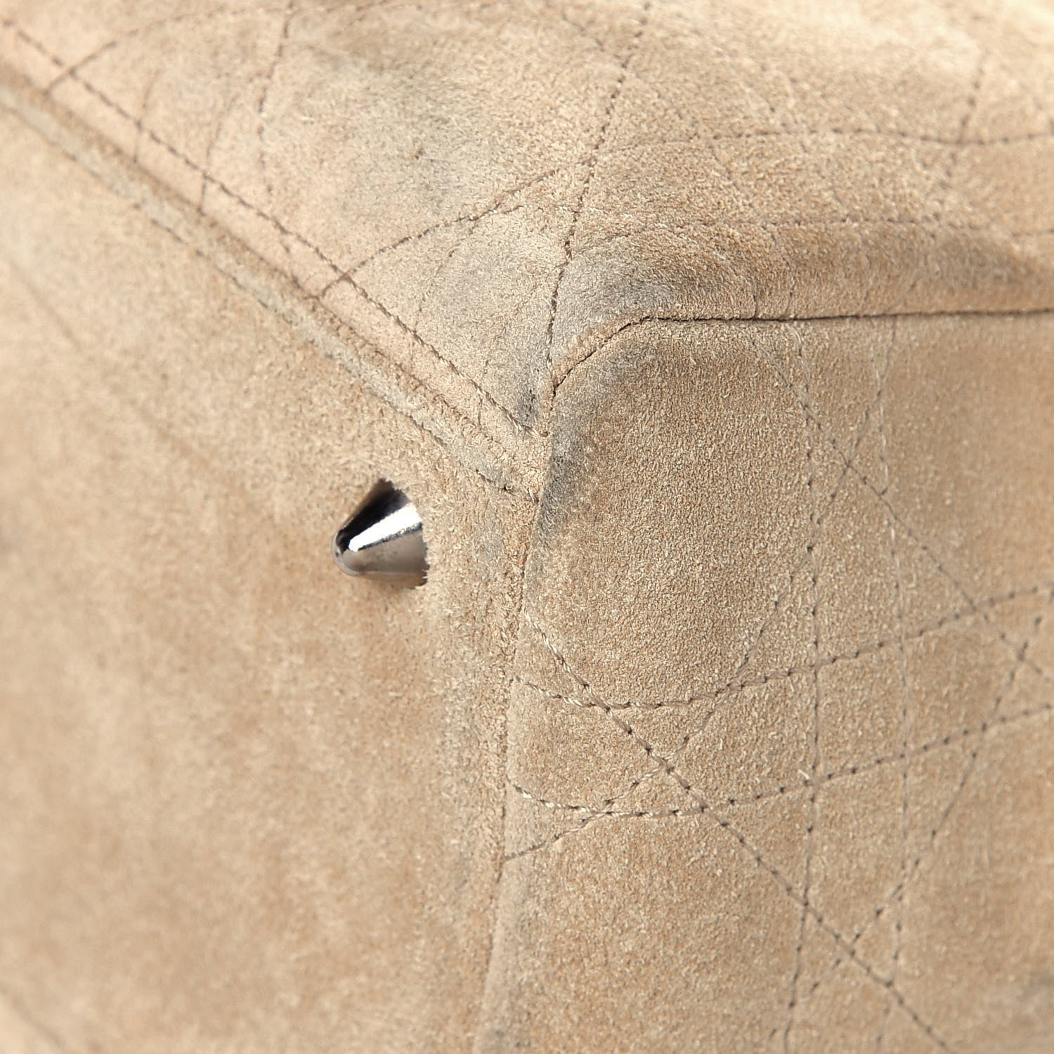 Christian Dior Suede Cannage Medium Lady Dior Beige 12 of 17