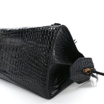 Balenciaga Shiny Supple Calfskin Crocodile Embossed Brass Hardware Neo Classic City Black 8 of 8