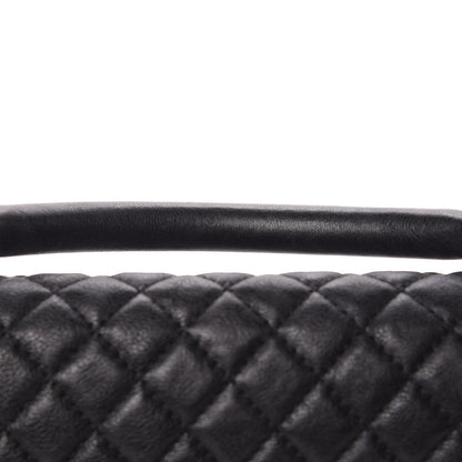 Chanel Calfskin Quilted Medium Boy Top Handle Flap Black 8 of 13