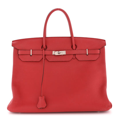 Hermes Taurillon Clemence Birkin 40 Rouge Venetian 1 of 15