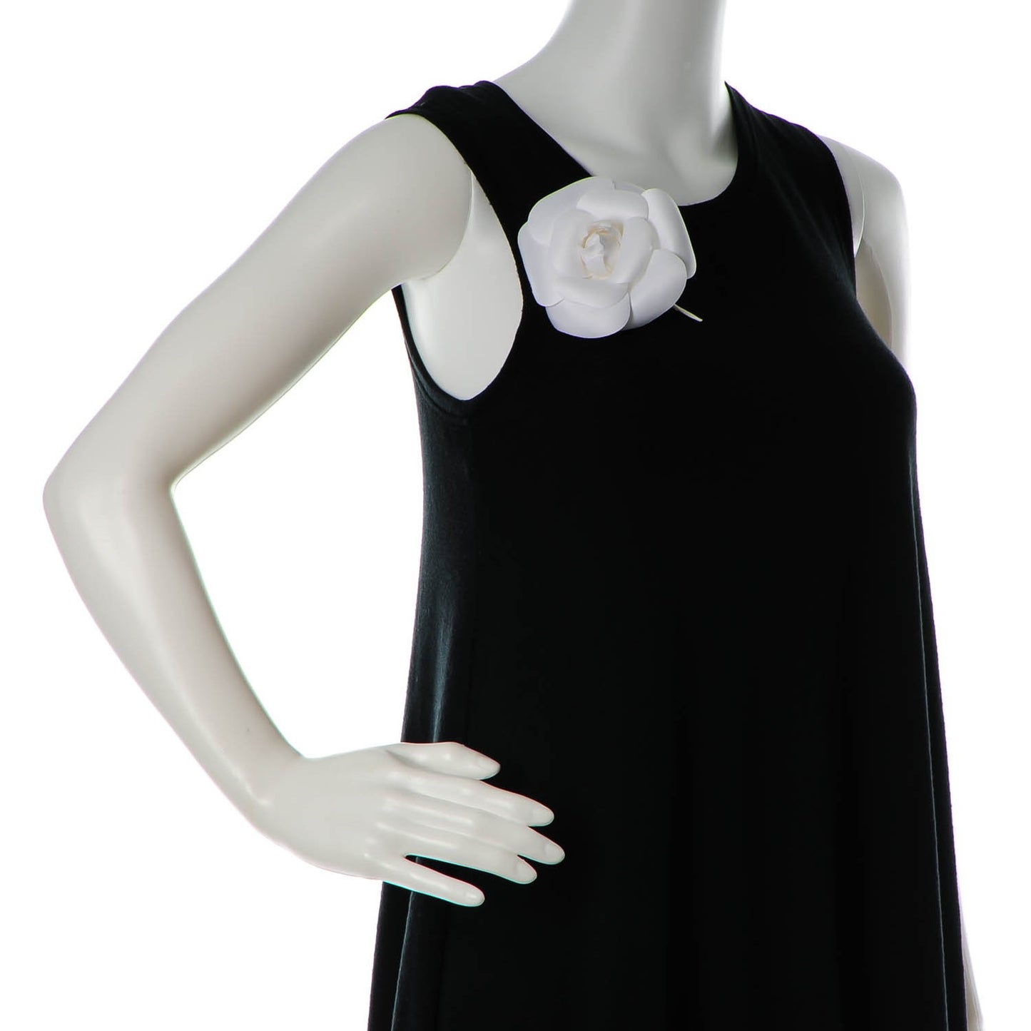 Crepe Satin Large Camellia Brooch Pin White