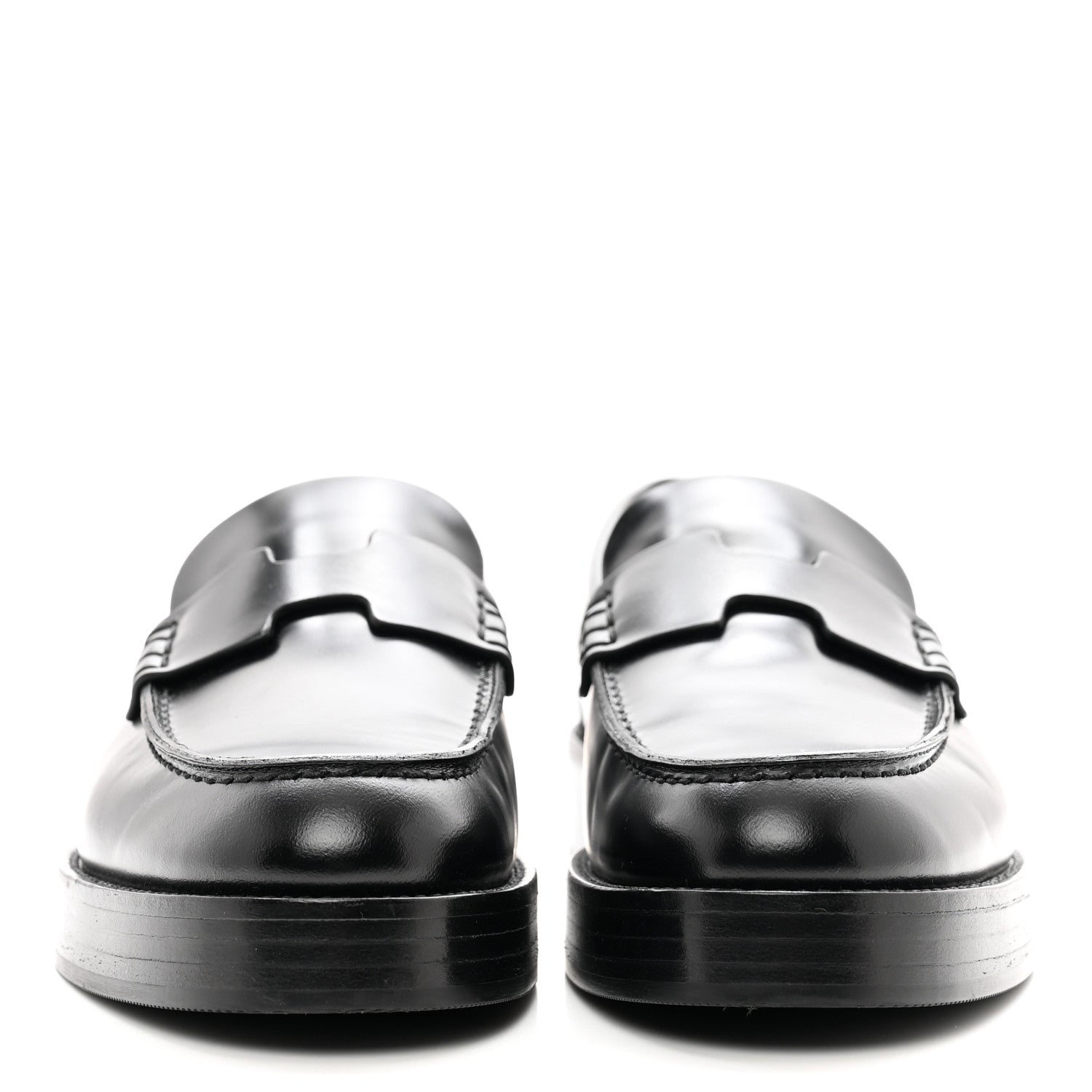 Hermes Glazed Calfskin Womens Hour Loafers 36 Black 2 of 8