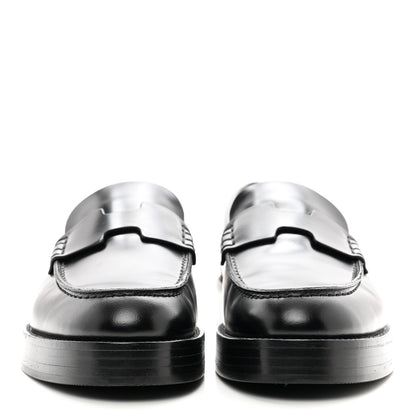 Hermes Glazed Calfskin Womens Hour Loafers 36 Black 2 of 8