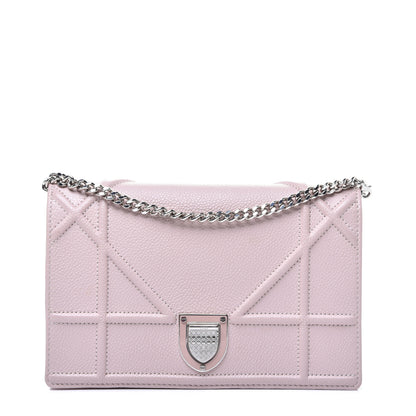 Christian Dior Grained Calfskin Diorama Wallet on Chain Pouch Rose Poudre 1 of 8