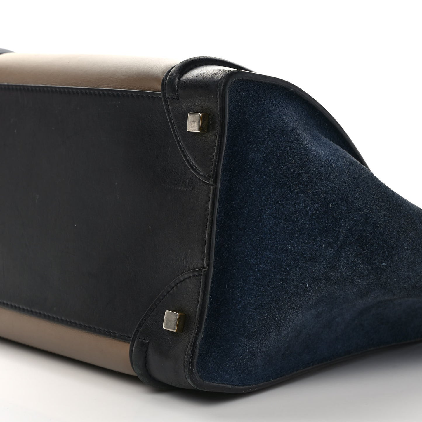 Smooth Calfskin Suede Mini Tri-Color Luggage Beige