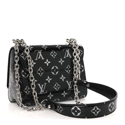 Louis Vuitton Snakeskin Monogram Twist Shoulder Bag PM Black 4 of 12