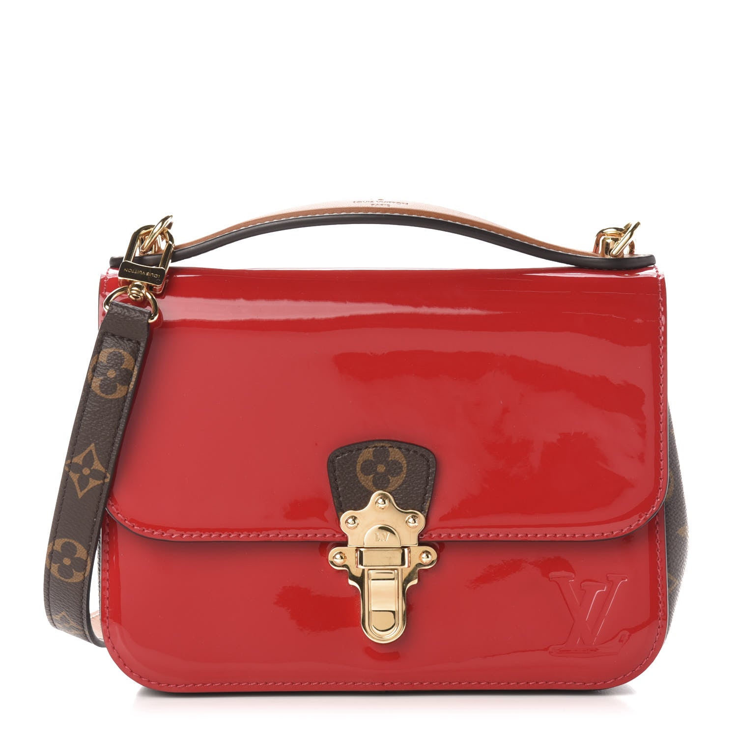 Louis Vuitton Patent Calfskin Monogram Cherrywood BB Scarlet 1 of 11