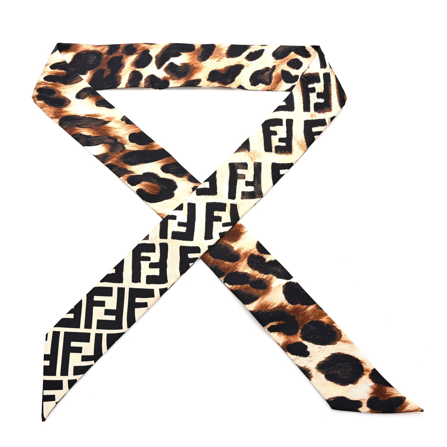 Fendi Silk Leopard Printed Wrappy Bandeau Multicolor 1 of 3