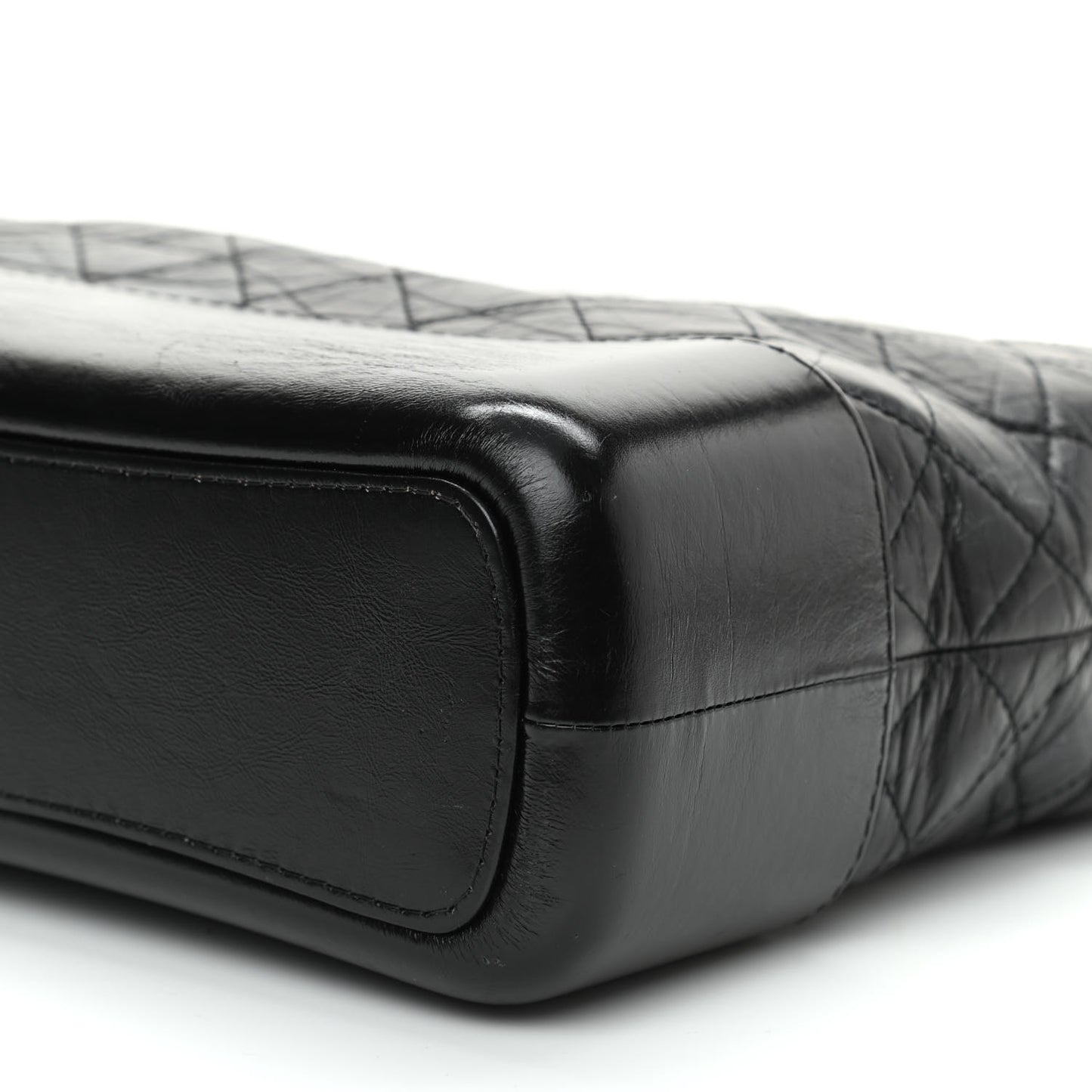 Aged Calfskin Quilted Medium Gabrielle Hobo Black