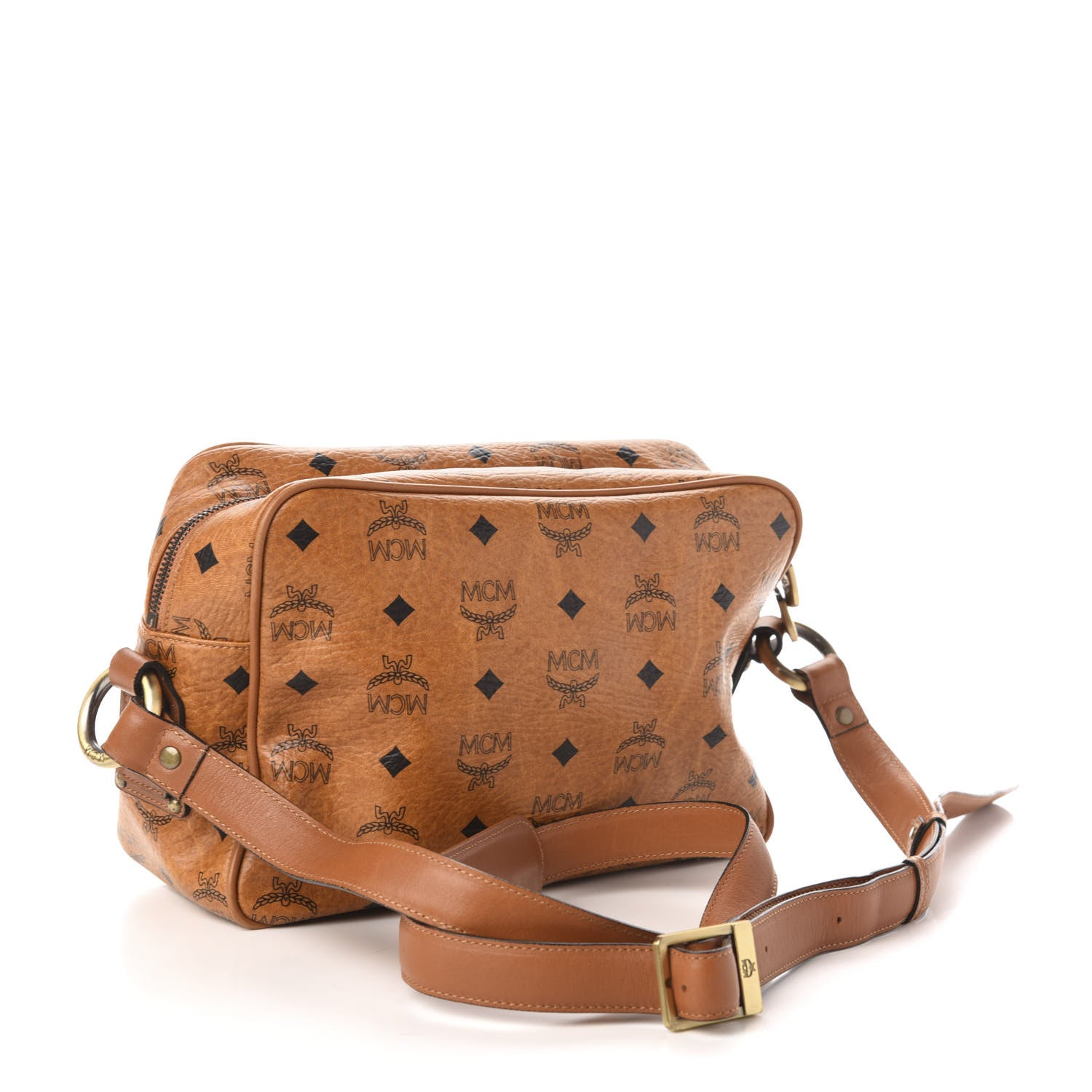 MCM Calfskin Visetos Messenger Cognac 3 of 11