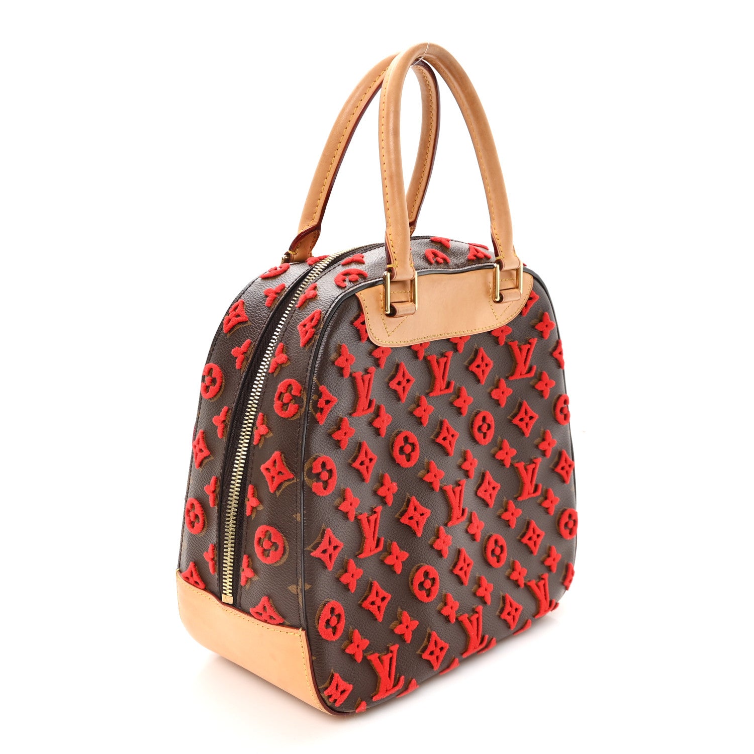 Louis Vuitton Monogram Tuffetage Deauville Cube Red 3 of 10