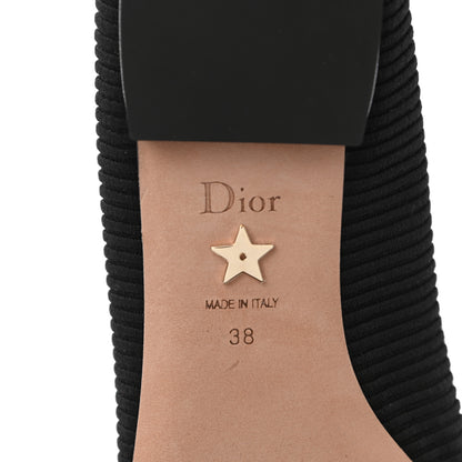 Christian Dior Fabric Ribbon Embroidered J'Adior Ballet Flats 38 Black 6 of 8