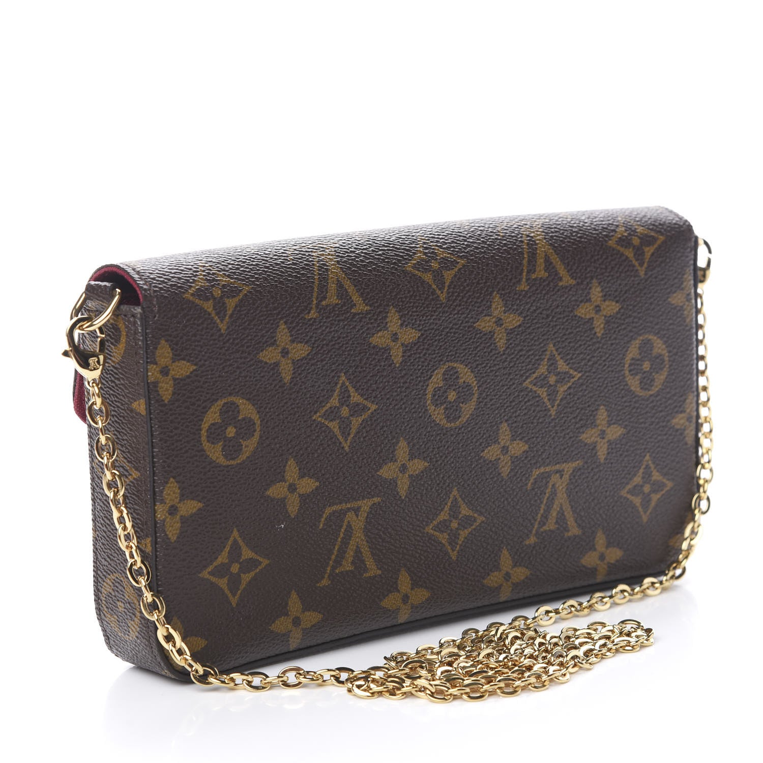Louis Vuitton Monogram Pochette Felicie Chain Wallet Fuchsia 4 of 15