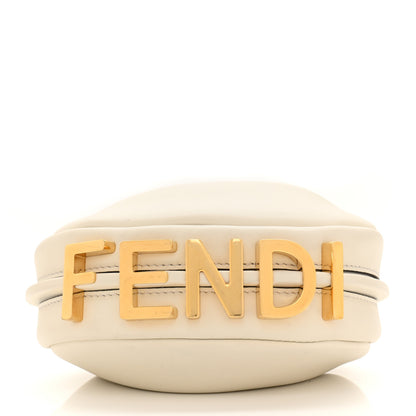 Fendi Vitello Grace Matte Nano Fendigraphy Hobo Charm White Ice 7 of 9