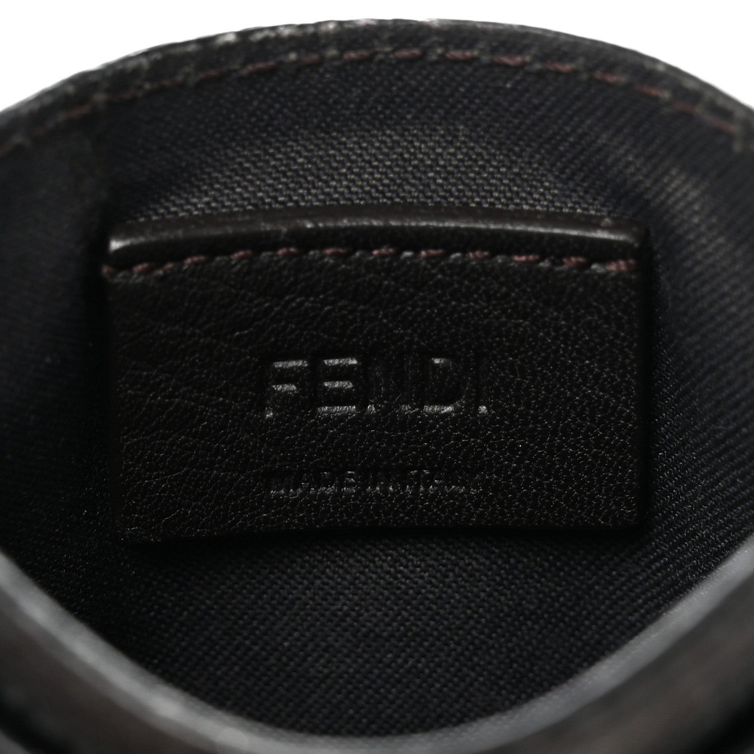 Fendi Vitello Cruise Bi-Color FF 1974 Embossed Card Holder Maya Black 6 of 6