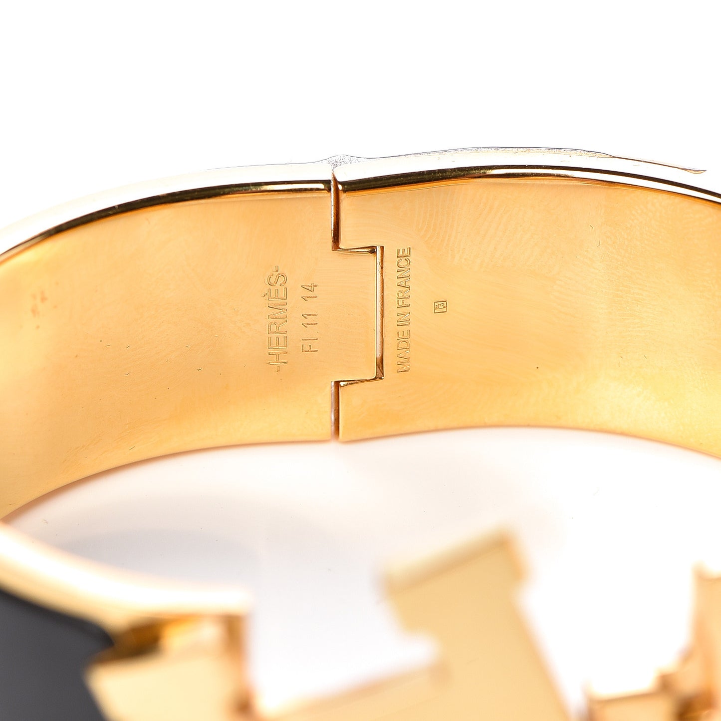 Enamel Wide Clic Clac H Bracelet GM Black