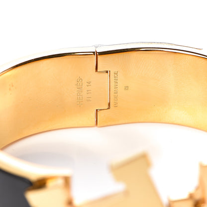 Hermes Enamel Wide Clic Clac H Bracelet GM Black 5 of 6