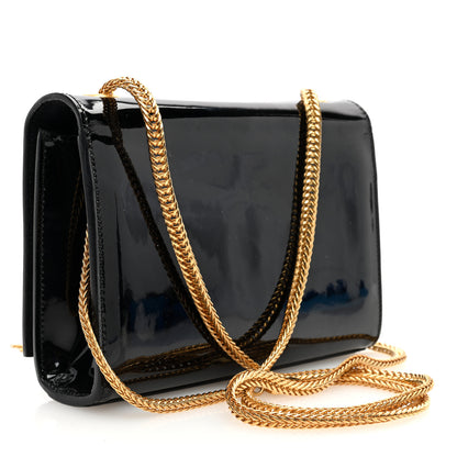 Saint Laurent Patent Small Classic Monogram Kate Tassel Satchel Black 3 of 9