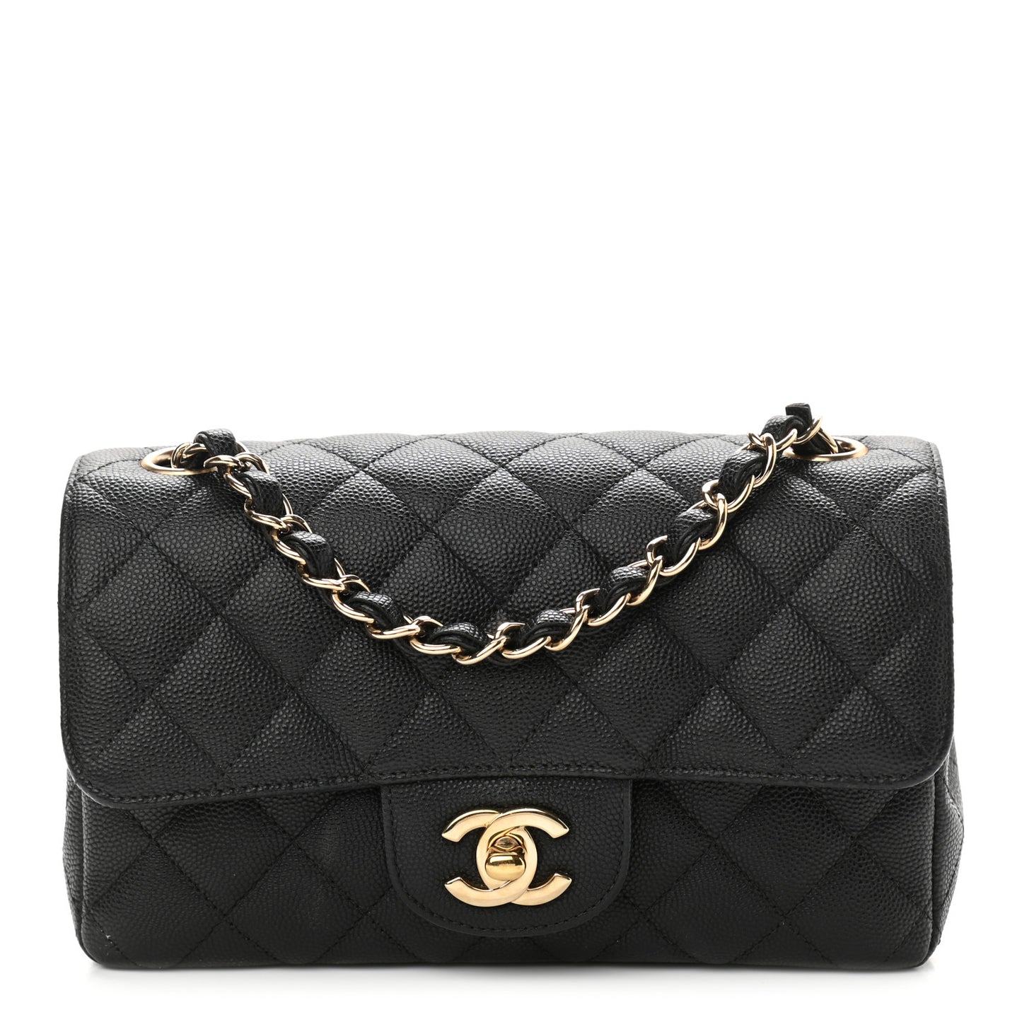 Caviar Quilted Mini Rectangular Flap Black